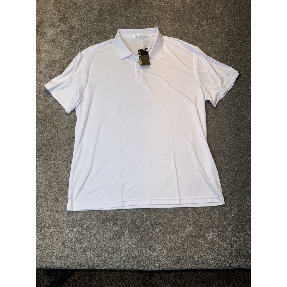 Pinspark‎ Men’s White Polo Shirt XXL NWT Moisture Wicking Golf Athletic
